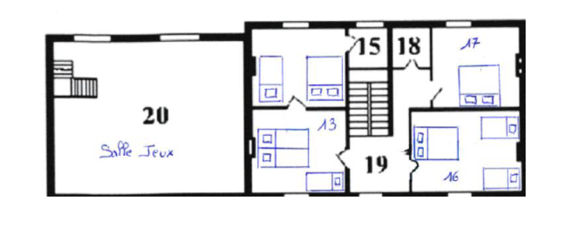 Plan du premier étage de notre gîte